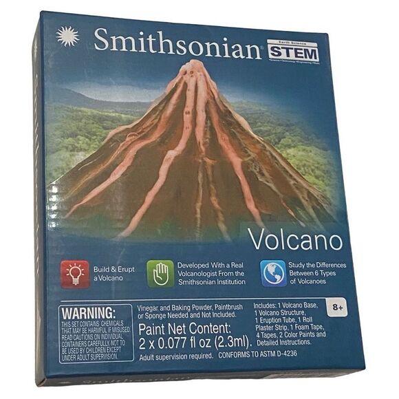 Smithsonian STEM Earth Science Build & Erupt a Volcano Kit Ages 8+ NWT 51851 - Picture 1 of 4